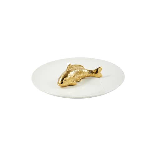 Tischgesteck Fish keramik weiß / Ø 40 cm - Pols Potten - Weiß & Gold - Keramik
