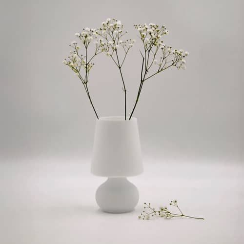 Fontana Vase glass white / Ø 10.5 x H 18.2 cm - Mouth-blown - Fontana Arte - White - Mouth blown glass