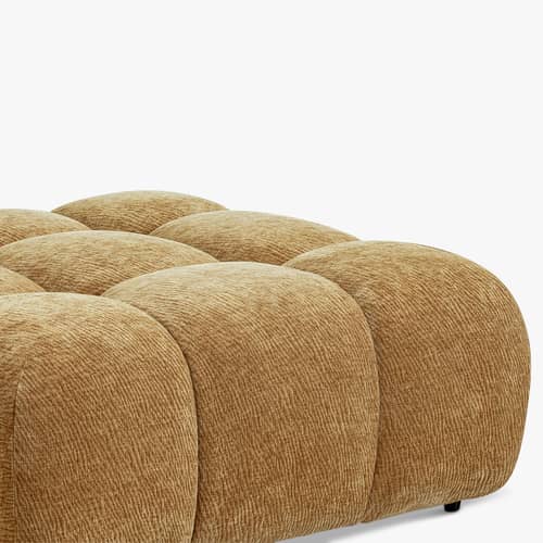 Pouf Waffle tessuto marrone / Divano modulabile - 104 x 104 cm - NV GALLERY - Cammello crêpé - Schiuma ad alta densità, Tessuto