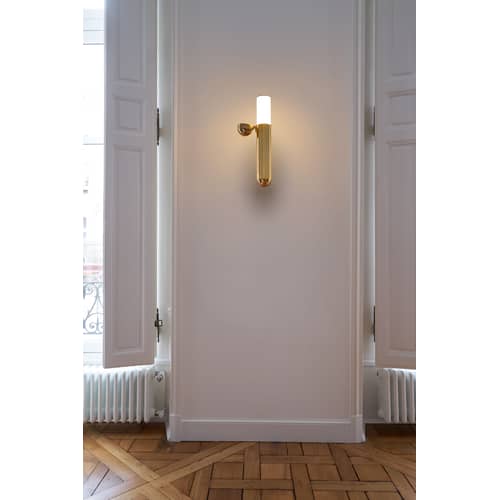 ISP Wall light metal gold LED - Right opening - DCW éditions - Brass / Opening right - Polished brass