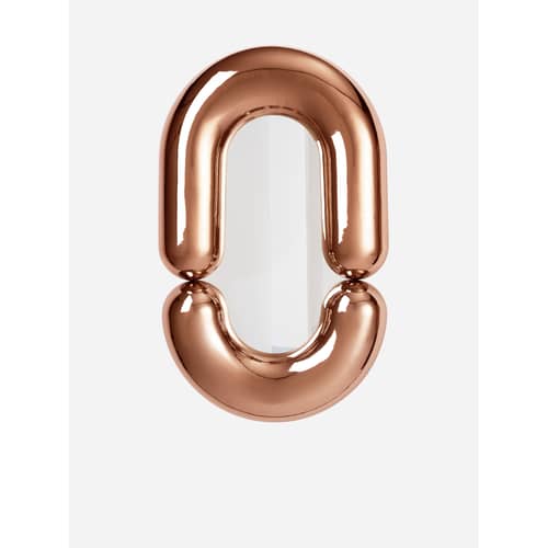 Zodiac Bumper Medium Wall mirror ceramic copper metal / W 55 x H 90 cm - Jean-Baptiste Fastrez, 2020 - Moustache - Copper - Ceramic, Glass