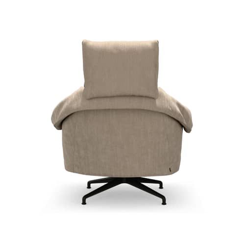 Fauteuil pivotant Bascule Highback tissu beige / Mécanisme d’inclinaison - Piètement 4 branches - Vitra - Crème (tissu Iroko) / Pied alu noir - Aluminium, Mousse PU recyclable, Tissu