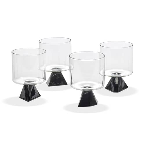 Bicchiere da vino Silos vetro nero / Set da 4 - Serax - Nero / Trasparente - Vetro