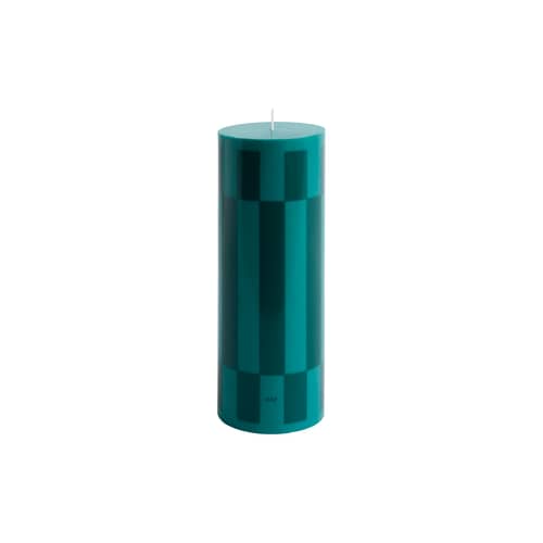 Blockkerze Column wachs bunt / Ø 9 x H 25 cm - Hay - Grün und Dunkelgrün - Öl, Stearin