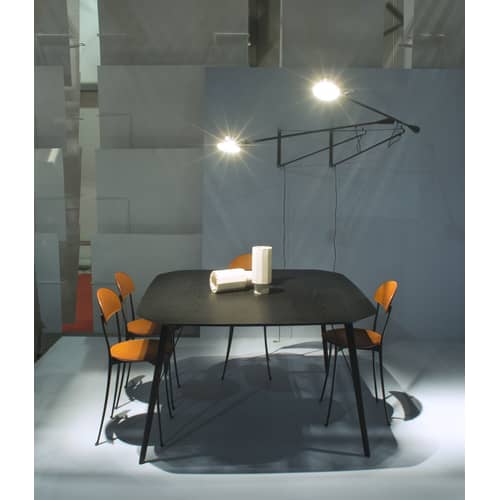 Tonietta Chair leather yellow By Enzo Mari - 1985 reissue - Zanotta - Black varnished aluminium / Gold leather - Leather, Polypropylene