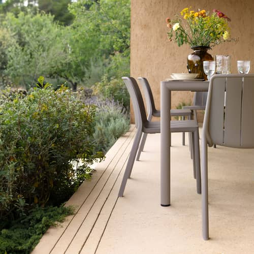 Lot de 6 chaises empilables Tiberina beige - NARDI - Taupe - Résine de fibre de verre