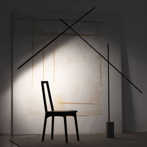 Lampadaire Flamingo LED métal / Bras orientables - Nemo - Chromé - Aluminium, Pierre