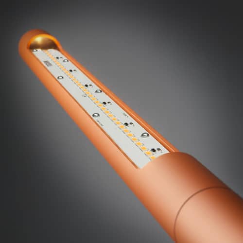 Tuareg Floor lamp metal orange LED / H 210 cm - Foscarini - Orange - Polycarbonate, Varnished aluminium