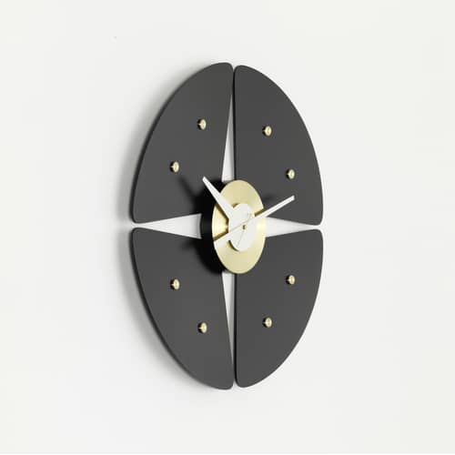 Horloge murale Petal Clock métal noir / By George Nelson, 1948-1960 / Ø 44,8 cm - Vitra - Noir / Laiton - Métal