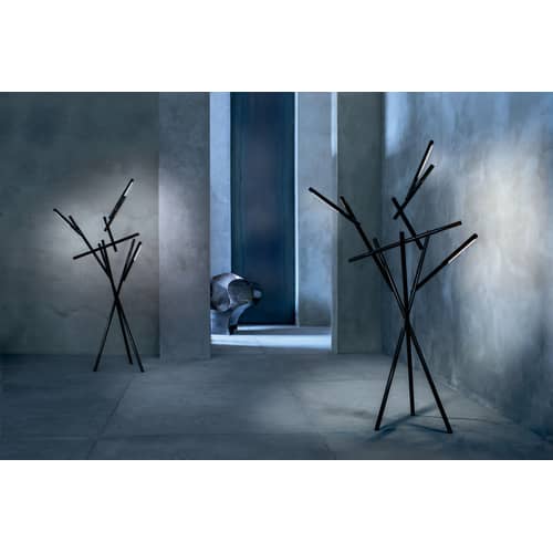 Lampada a stelo Tuareg metallo arancione LED / H 210 cm - Foscarini - Arancione - alluminio verniciato, policarbonato