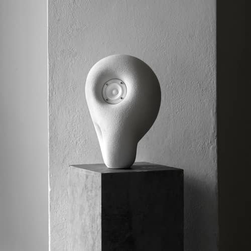 Lautsprecherbox Acoustic Sculpture corian weiß / handgeschnitzt - Bluetooth 5.0 - Transparent Speaker - Weiß - Jesmonite® Verbundwerkstoff