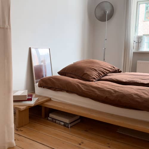 Lit 1 place Japan bois / Pour matelas 120 x 200 cm - KARUP - Chêne naturel huilé (602) - Chêne huilé, Pin massif