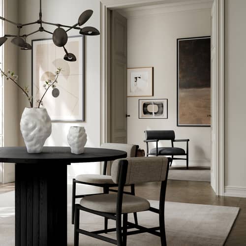 Lounge-Sessel Nama leder holz schwarz - 101 COPENHAGEN - Schwarz (Anilinleder) / Schwarze Eiche - Anilinleder, massive Eiche, Schaumstoff