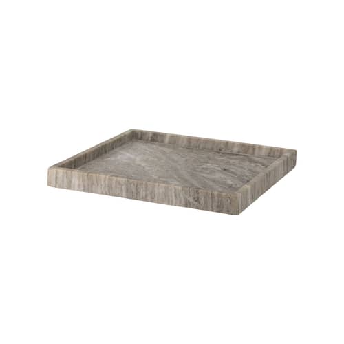 Tablett Majsa marmor braun grau / Schlüsselschale - Marmor / 35 x 35 cm - Bloomingville - Braungrau - Marmor