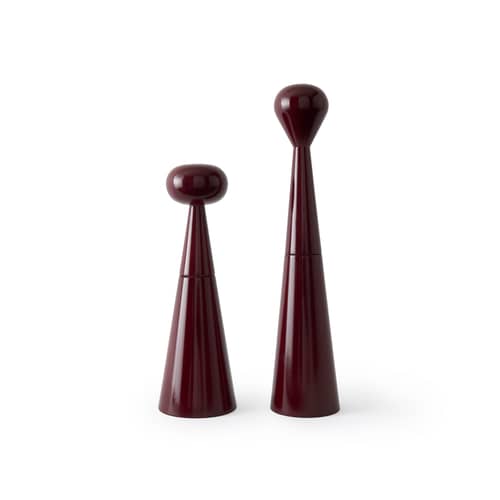 Moulin à épices Mill Small bois bordeaux / H 25 cm - Tom Dixon - Bordeaux - Céramique, Hêtre certifié FSC peint