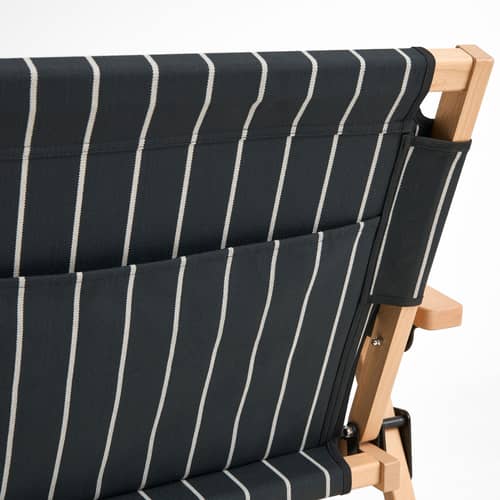 Divano da giardino a 2 posti Outdoor Market tessuto nero / L 117 cm - Jasper Morrison - Hay - Nero - Faggio certificato FSC, Tessuto in poliestere riciclato