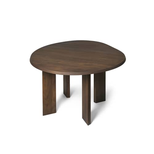 Tarn Oval table natural wood / Asymmetrical shape - Ø 113.5 cm - Ferm Living - Ø 113.5 cm / Dark wood - Tinted solid beech