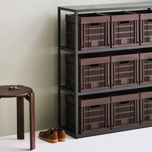 Panier Colour Crate Cube plastique rouge / 29,5 x 29,5 x H 29 cm - Recyclé / Seconde vie - Hay - Bordeaux - Polypropylène recyclé