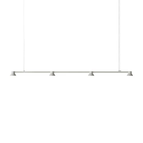 Pendelleuchte Hat Linear Large metall grau / L 167 cm - Normann Copenhagen - Warm-grau - Aluminium, PMMA, Stahl