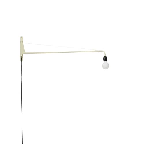 Applique con presa Petite Potence metallo bianco / Jean Prouvé (1947) - L 104 cm - Vitra - Colomba bianca - Acciaio epossidico