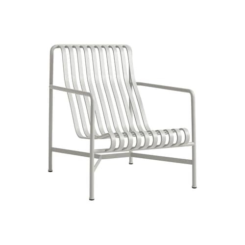 Poltrona bassa Palissade metallo grigio / Dossier haut - Bouroullec, 2016 - Hay - Grigio chiaro - Acciaio