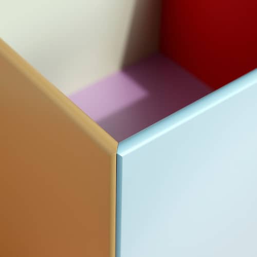 Rollkasten Colour Box I by KIMPOP holz bunt / 35.4 x 30 x H 35,4 cm - Limitierte Auflage - MONTANA - Bunt - lackierte Holzfaserplatte