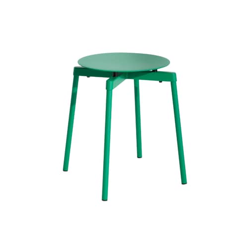 Fromme Stackable stool metal green / Aluminium - Petite Friture - Mint green - Aluminium