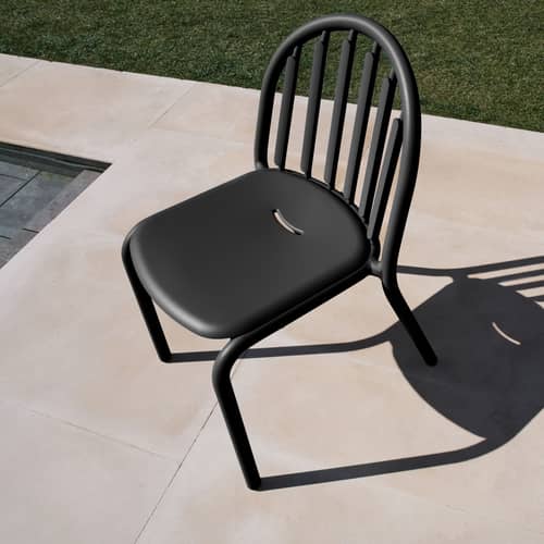 Fred\'s Stacking chair metal black - Fatboy - Charcoal grey - Aluminium