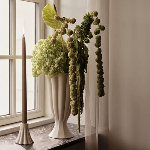 Vase Heli Large céramique blanc / Ø 17 x H 30 cm - BROSTE COPENHAGEN - H 30 cm / Crème - Grès émaillé