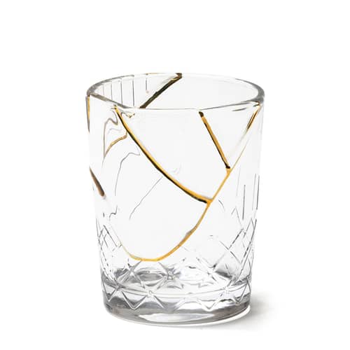 Verre Kintsugi n°1 verre transparent or / Verre & or fin - Seletti - n°1 / Transparent & or - Or fin, Verre