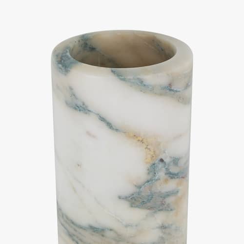 Wandleuchte Sira stein weiß / H 24 cm – Marmor - NV GALLERY - Weiß mit grauen Adern - Eisen, Marmor