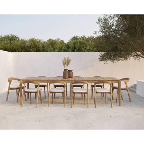 Accessoire Outdoor tissu blanc beige / Coussin assise pour chaise de jardin Bok - Ethnicraft - Blanc cassé - Mousse, Tissu d\'extérieur