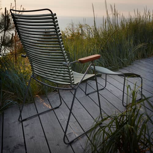 Click Position Armchair plastic material grey / Adjustable folder - Houe - Dark grey - Bamboo, Polypropylene, Powder coated steel