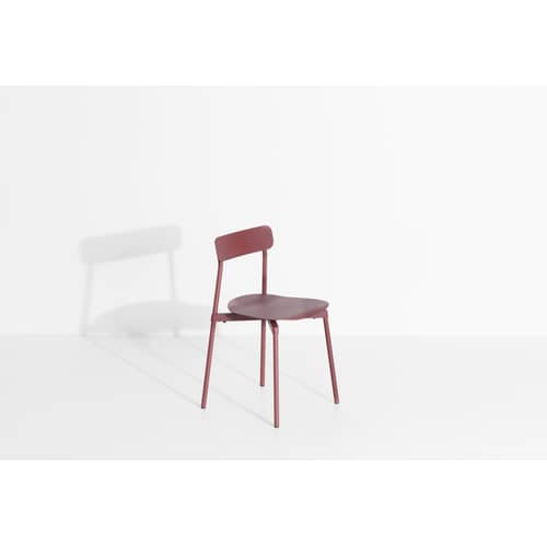Chaise empilable Fromme / Aluminium - Petite Friture - Rouge Brun - Aluminium