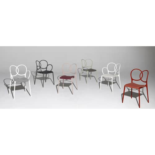 Chaise empilable Sissi Outdoor plastique blanc - Driade - Blanc - Fibre de verre, Polyéthylène, Polypropylène