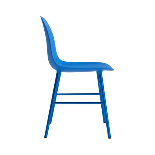 Chaise Form plastique bleu / Pieds métal - Normann Copenhagen - Bleu éclatant - Acier laqué, Polypropylène