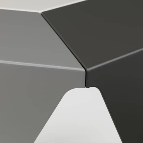 Couchtisch Prismatic 2 metall grau / Isamu Noguchi, 1957 / 41 x 41 x H 37,5 cm - Vitra - Grau (3 Schattierungen) - Aluminium