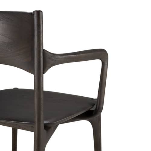 Fauteuil de repas PI bois marron - Ethnicraft - Teck brun foncé - Teck massif