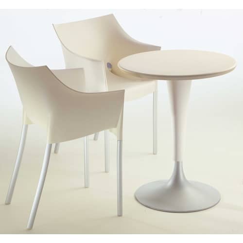 Fauteuil empilable Dr. No plastique blanc / Philippe Starck, 1997 - Kartell - Blanc cire - Aluminium, Polypropylène