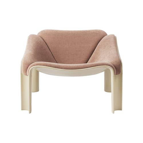Fauteuil rembourré F300 tissu rose / Pierre Paulin, réédition 1965 - Gubi - Tissu rose / Vert pastel - HiREK, Mousse, Tissu