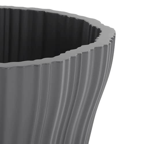 Corteza Large Flower-pot holder plastic material grey / 64 x 70 cm x H 36 cm - Kartell - Charcoal grey - Recycle polyethylene