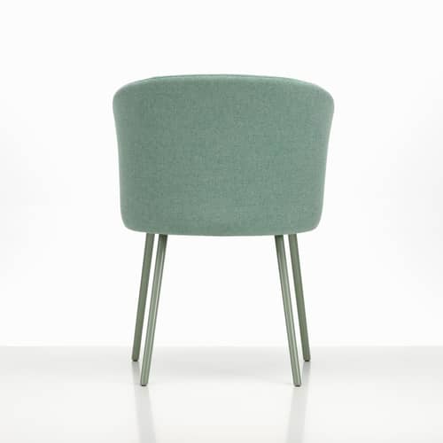 Gepolsterter Sessel Mikado textil grün / Füße Metall - Vitra - Blau Minze (Stoff Dumet) / Metallblau Minze - Dumet-Stoff, lackiertes Aluminium, Polyurethan-Schaum, Recyceltes Polypropylen