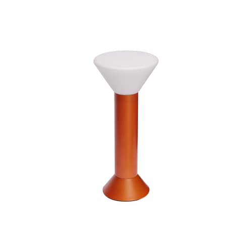 Lampe sans fil rechargeable Flash LED métal orange - HÜBSCH - Orange - Fer laqué, Verre