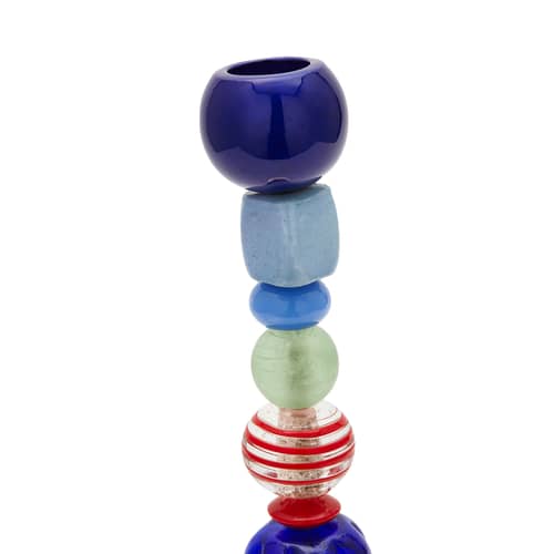 Portacandela Perles vetro multicolore / Piccolo - H 34 cm - Pols Potten - Multicolore - Acciaio inossidabile, Vetro riciclato