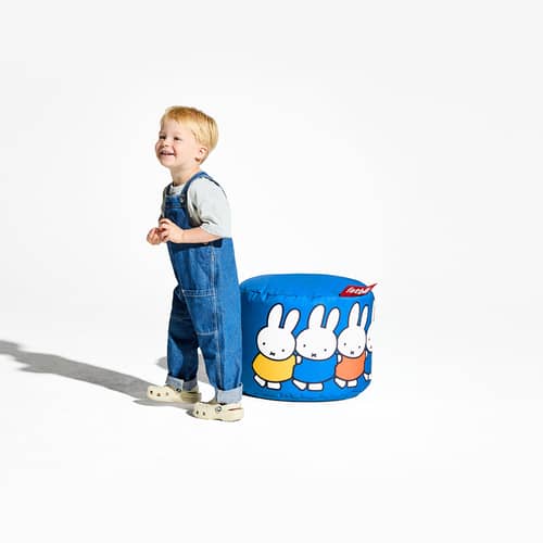 Pouf enfant Point x Miffy / Nylon -  Ø 50 cm - Fatboy - Bleu -  Micro-billes EPS, Nylon