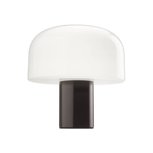 Bellhop Glass T Table lamp glass brown - Flos - Chocolate - Aluminium, Triplex opaline glass