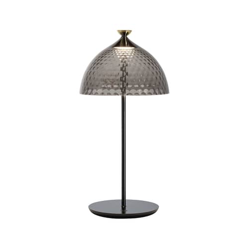 Pumo LED Table lamp plastic material grey / Recycled - Kartell - Smoke / Black - Aluminium, Recycled PMMA