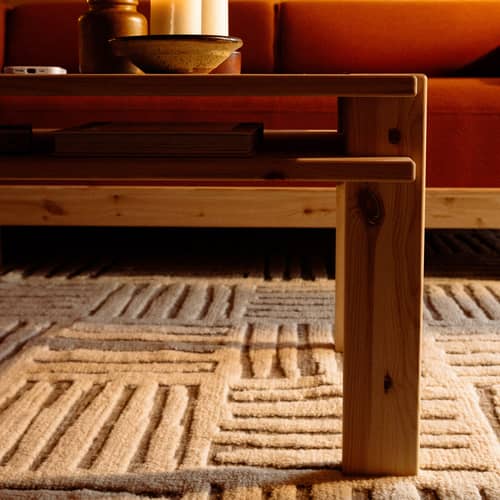 Tavolino Tuck legno naturale / 80 x 50 cm - Portaoggetti sotto il vassoio - KARUP - Pino naturale - Pino massello certificato FSC