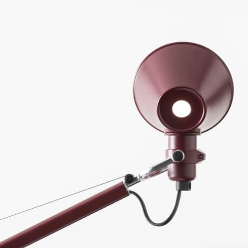 Lampada da tavolo Tolomeo Micro metallo rosso / 1987 - Artemide - Ruby - Acciaio, Alluminio