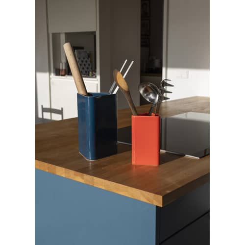 Vase Canvas Large keramik blau / H 20,5 cm - Handgefertigt - raawii - Schnorchelblau - emaillierte Keramik
